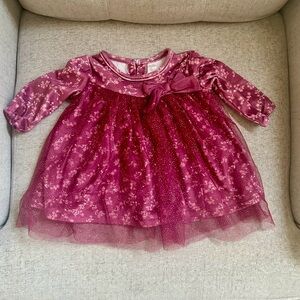 chick pea Glittered Tulle Dress in Berry Pink